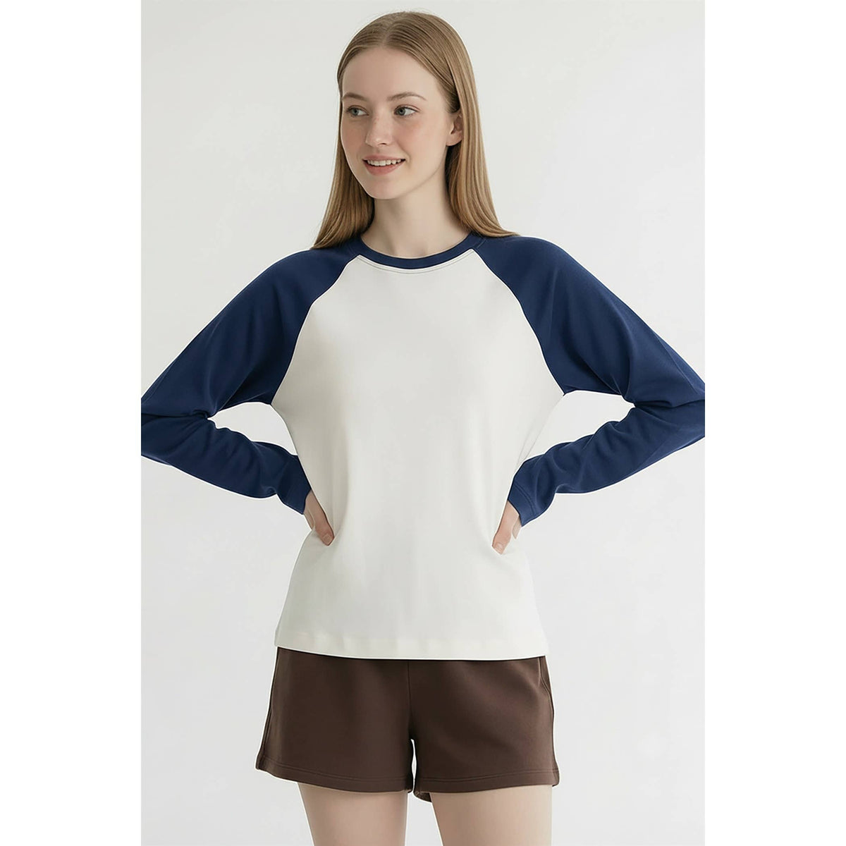 Navy + Cream Retro Raglan Tee