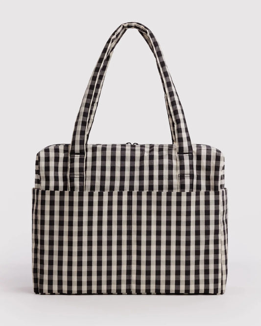 Black And Cream Gingham Cloud Carry-On