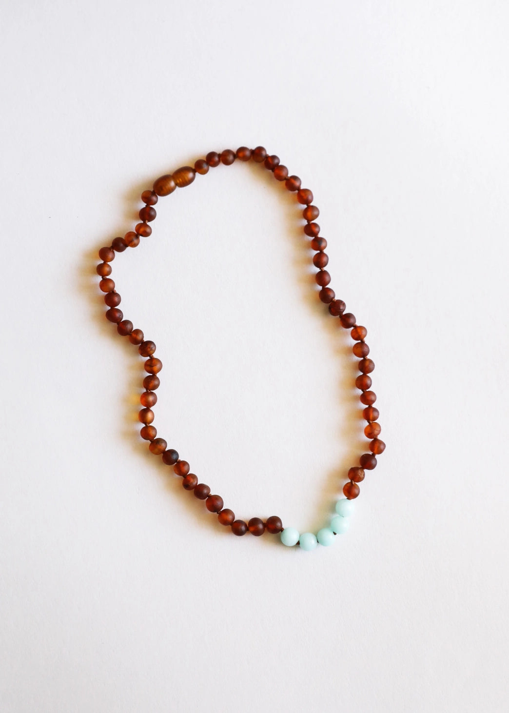 Raw Cognac Baltic Sea Amber + Amazonite || Necklace