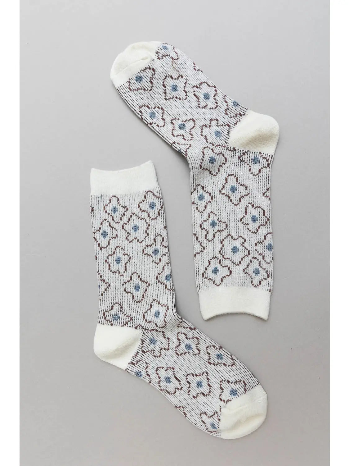 Retro Bloom Socks - Ivory