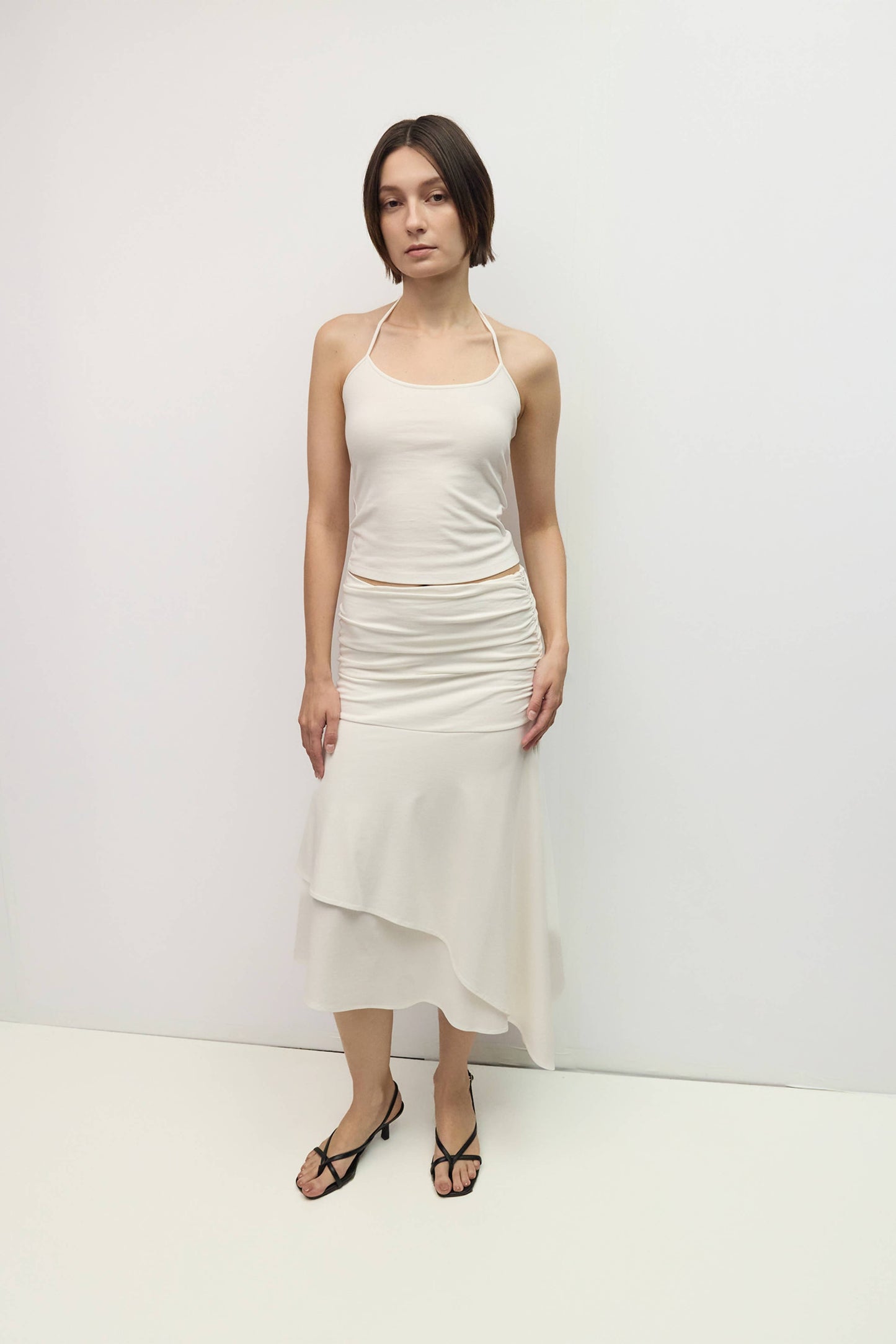 Knit White Halter Tank Top