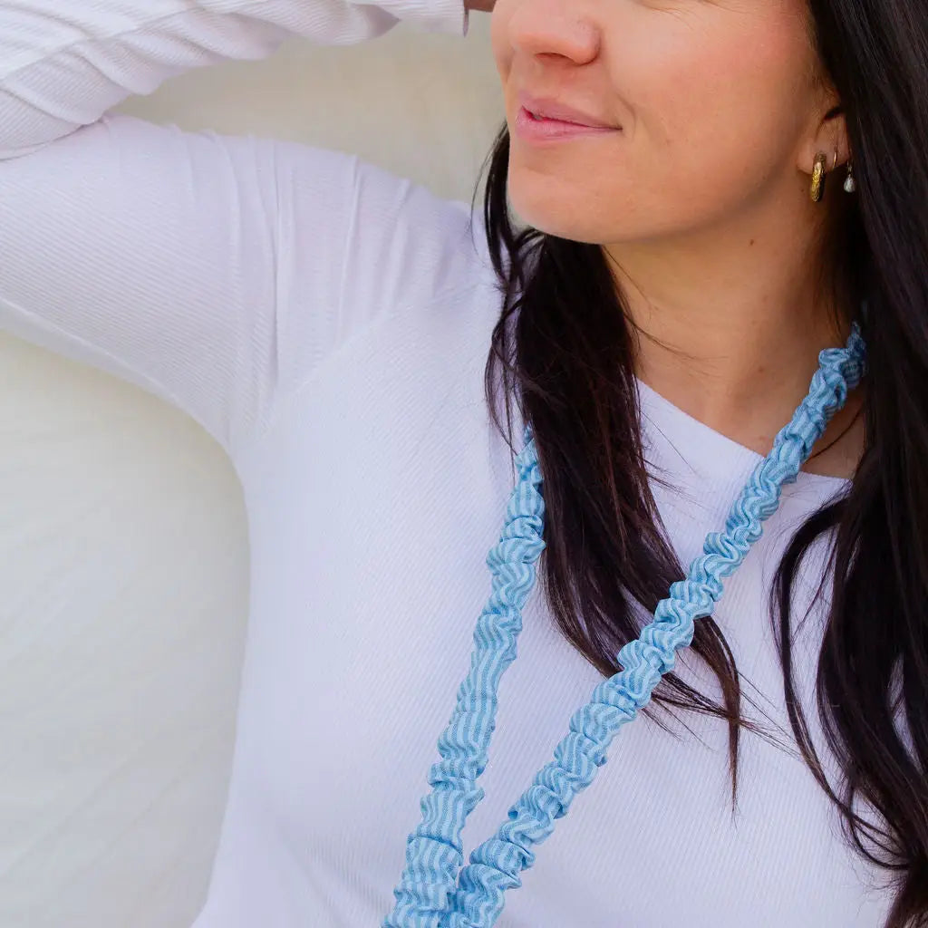Blue Striped Lanyard