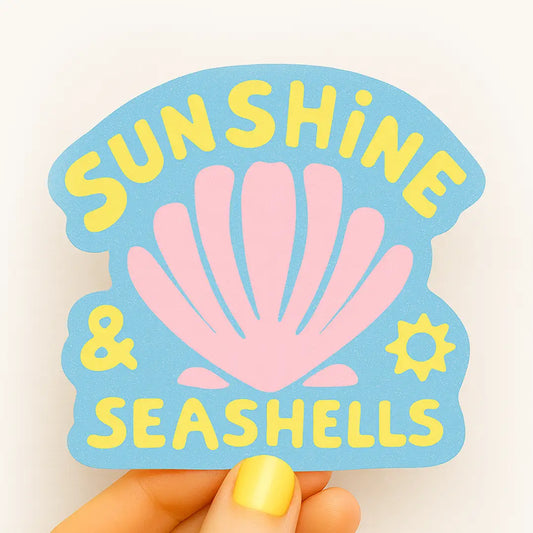 Sunshine and Seashells | Beach Sticker | Coastal Sticker