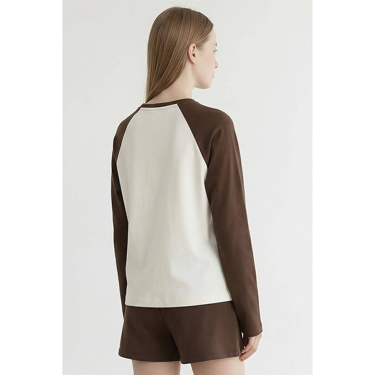Brown + Cream Retro Raglan Tee