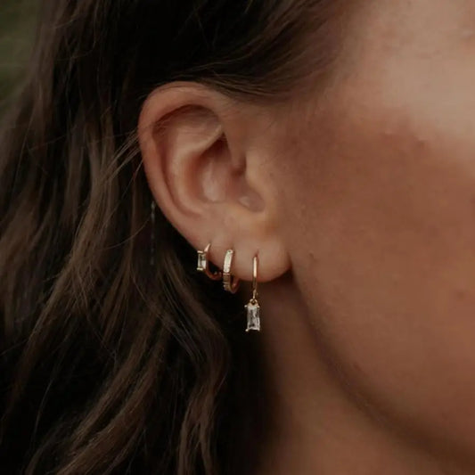 Diana Diamond Hoops (Gold)