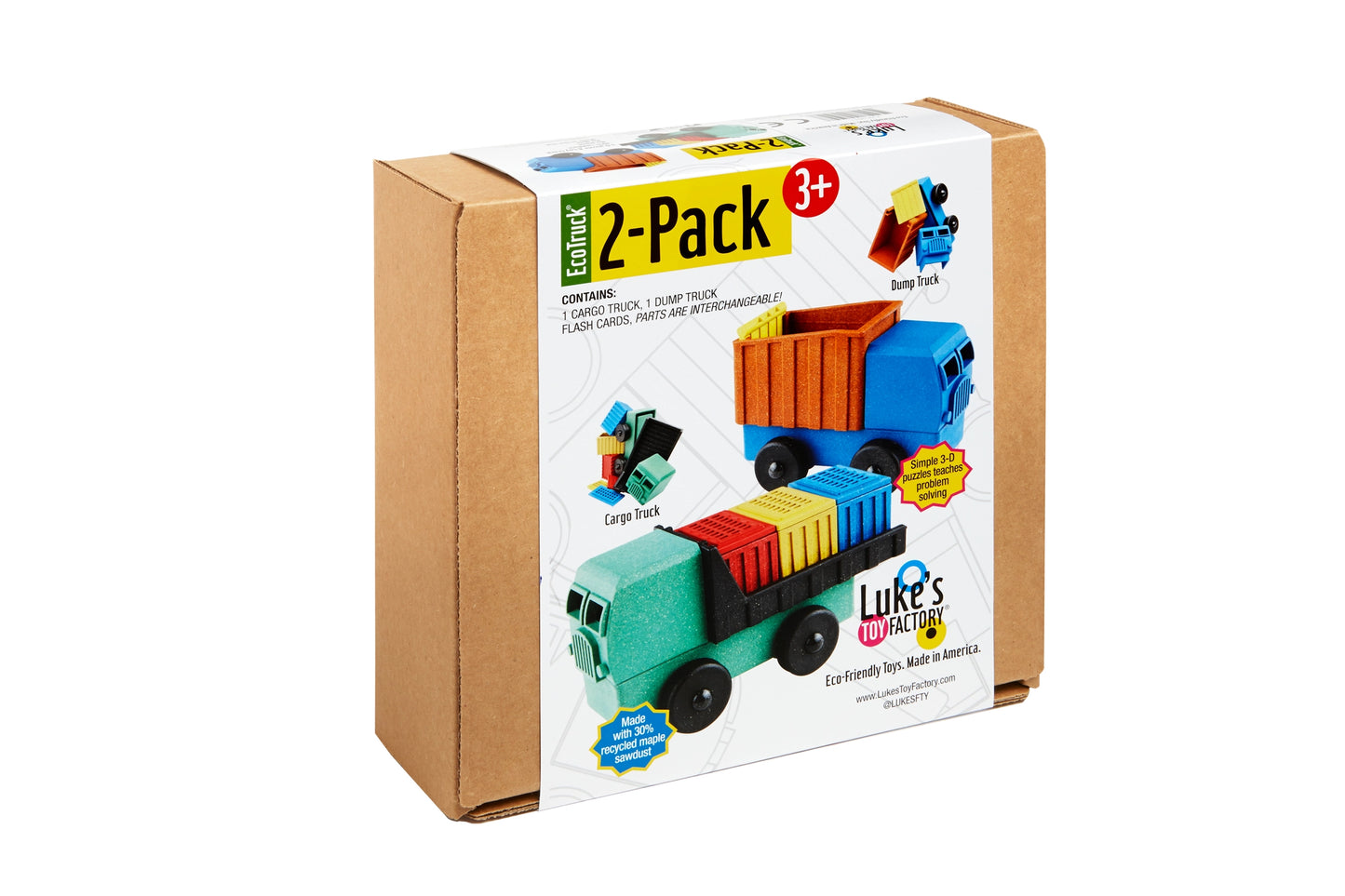 Cargo and Dump Truck Puzzle Toy 2 Pack