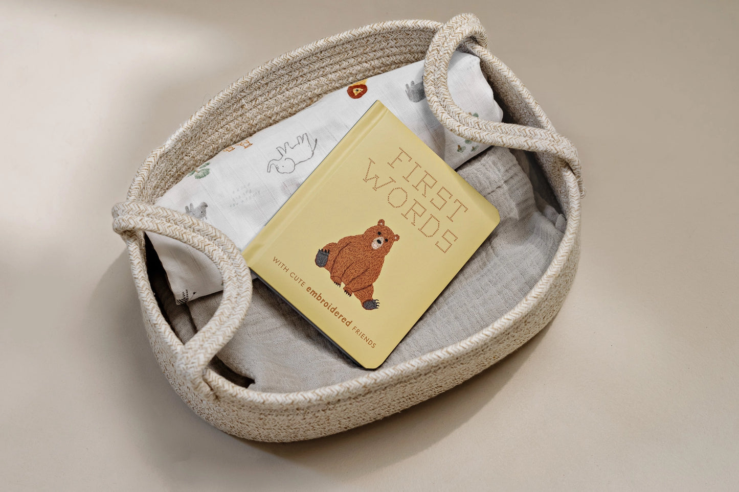 First Words with Cute Embroidered Friends (Baby Board Book)