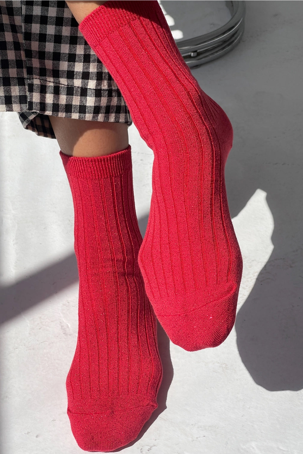 Her Socks - Modal Lurex (Ruby Glitter)