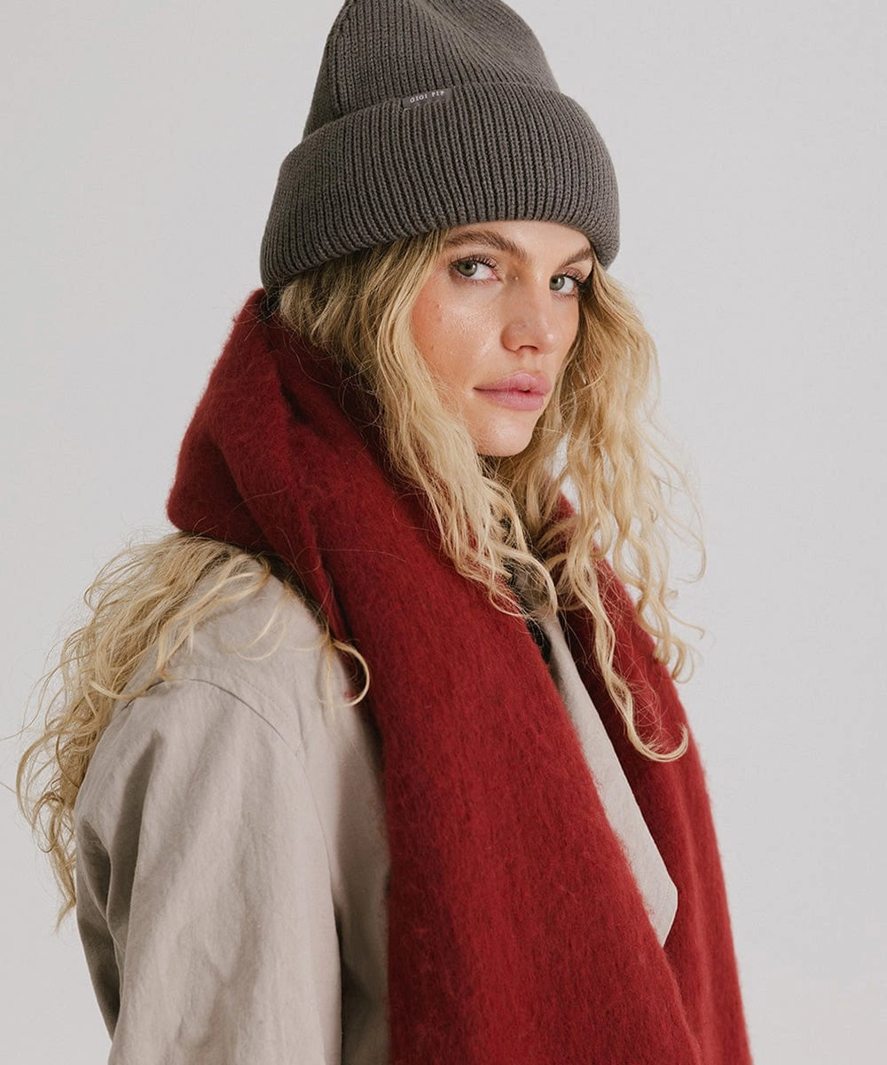 Mik Oversized Scarf (Burgundy)