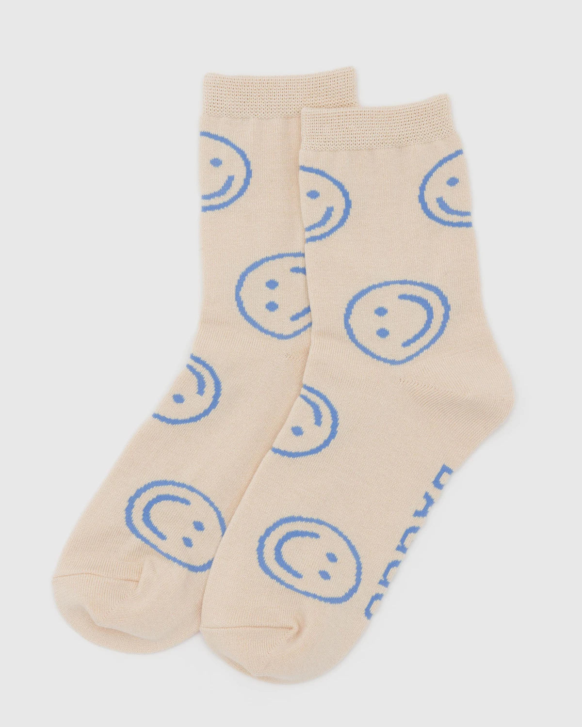 Crew Sock (Periwinkle Smiley)