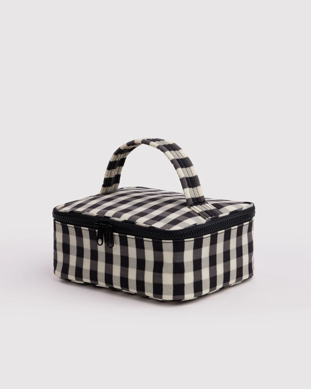 Black And Cream Gingham Small Cosmetic Case