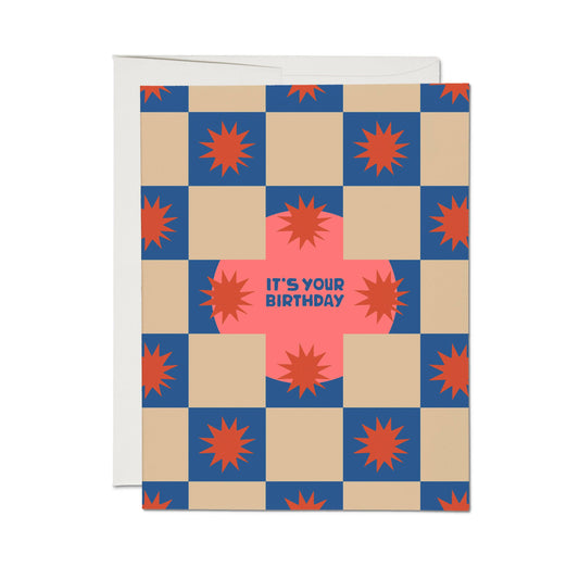 Squares and Bursts Greeting Card