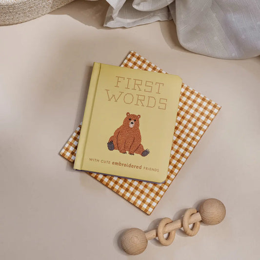 First Words with Cute Embroidered Friends (Baby Board Book)