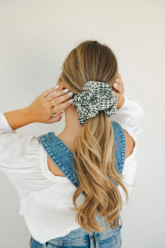 Gingham Jumbo Scrunchie