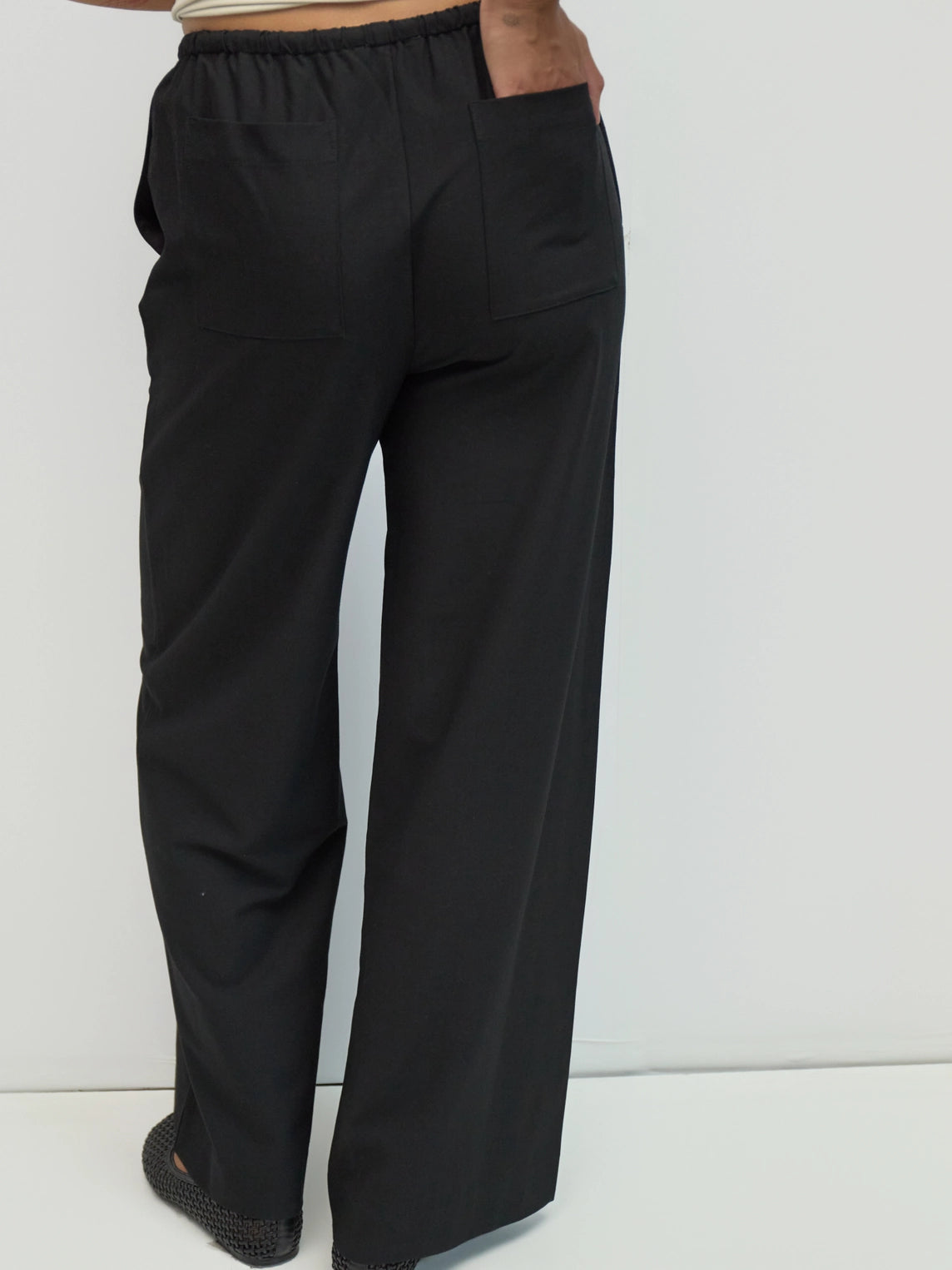 Black Vera Pants | Drawstring Wide Leg Pants