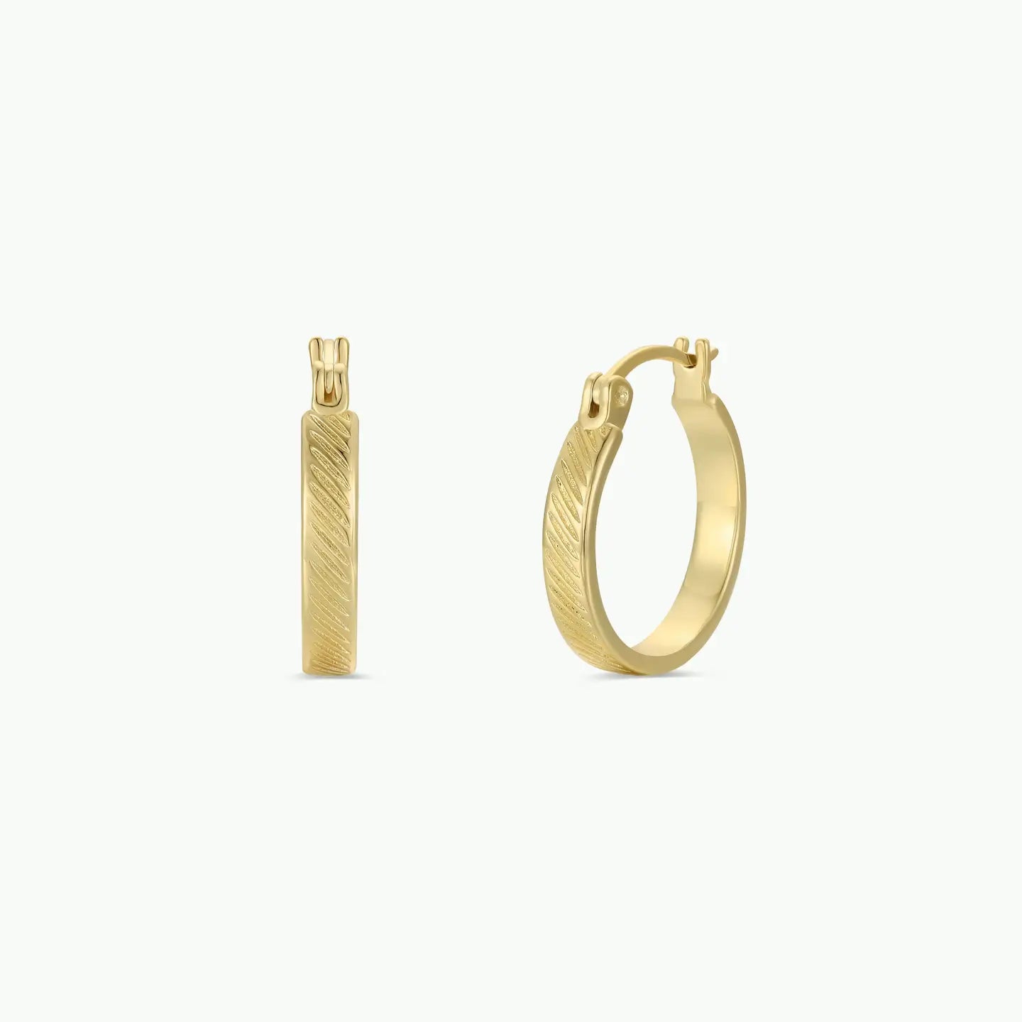 Gold Hoop - Textured - Earrings