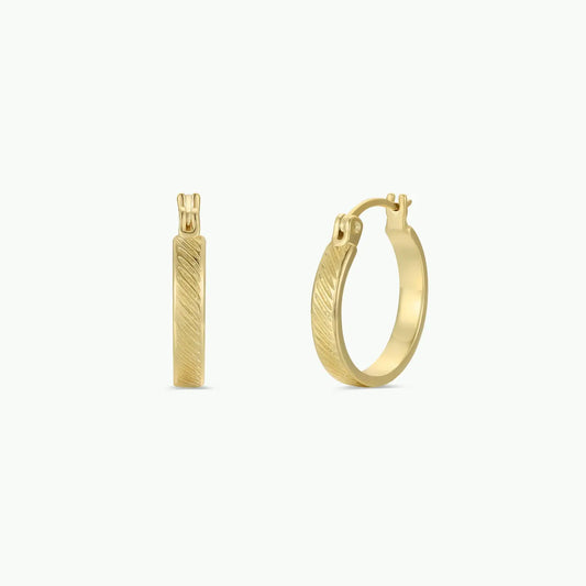 Gold Hoop - Textured - Earrings