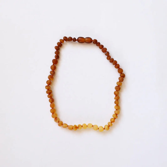 Raw Baltic Amber + Sunflower || Beaded Necklace ||