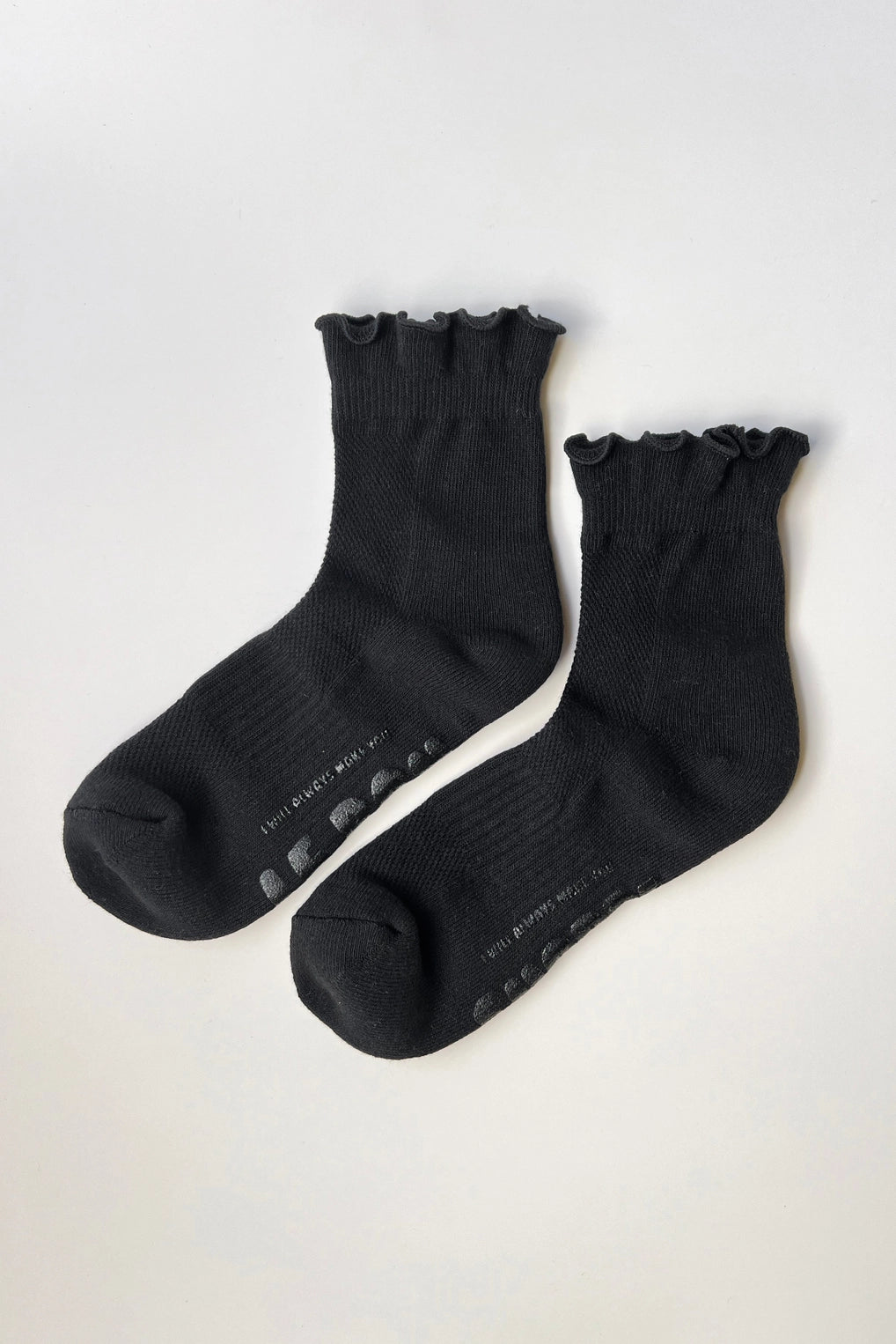 Black Ruffled Hugger Crew Socks