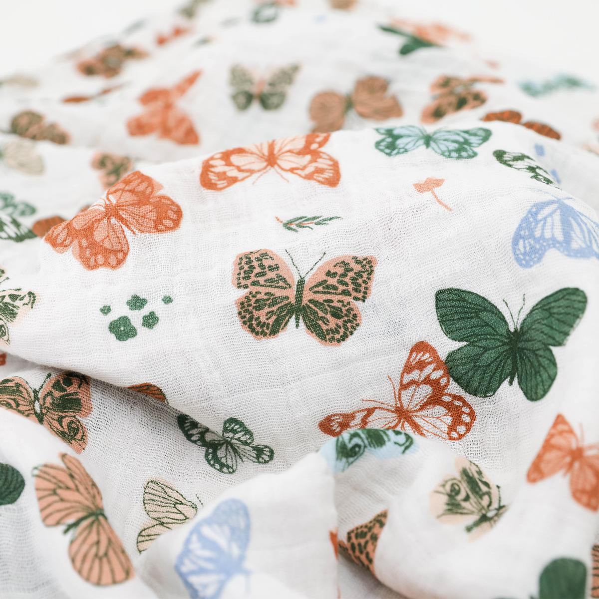 Cotton Muslin Swaddle Blanket - Butterflies