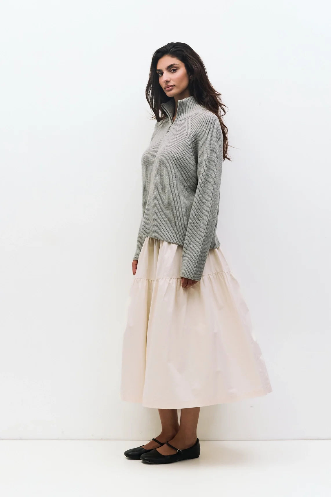 Heather Grey Jules Half-Zip Sweater