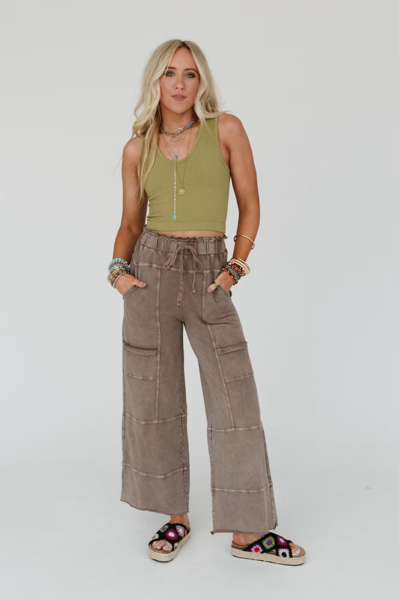 Lucky One Wide Leg Full Pant (Mocha)