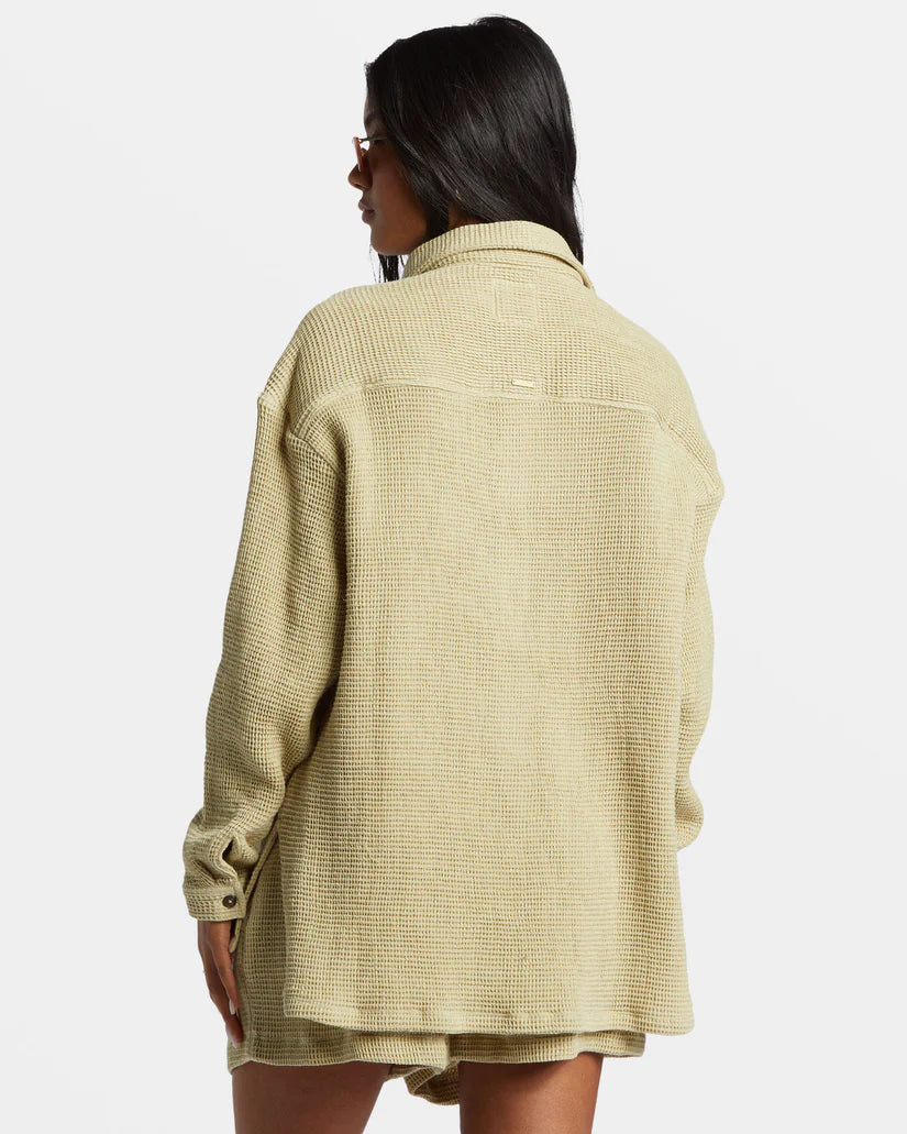 Odyssey Long Sleeve Shacket | Wasabi