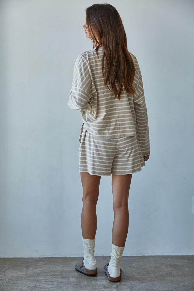Stay In Striped Shorts