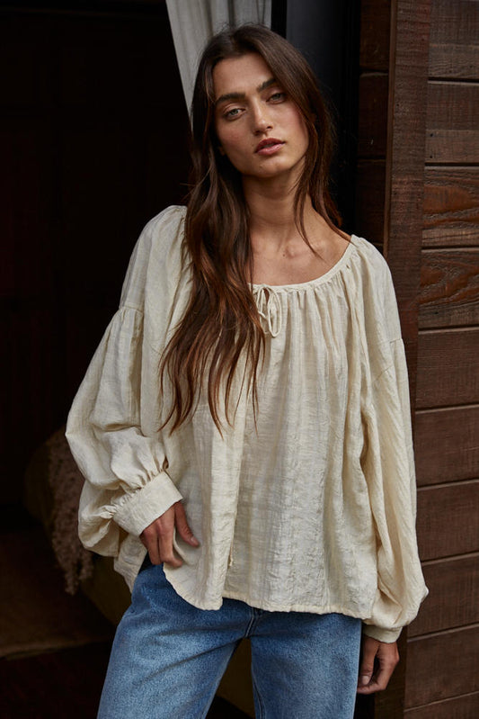 Chaucer Front Tie Top (Natural)