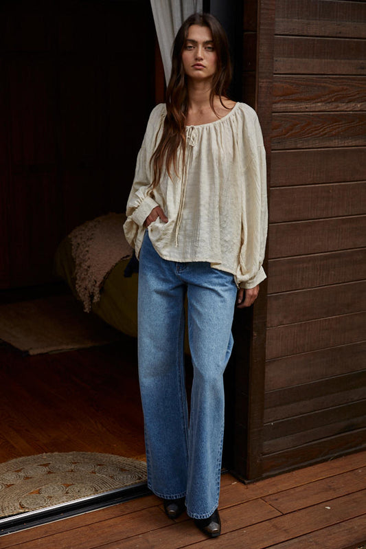 Chaucer Front Tie Top (Natural)