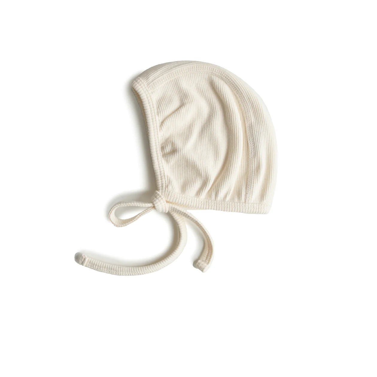 Ivory Ribbed Baby Bonnet