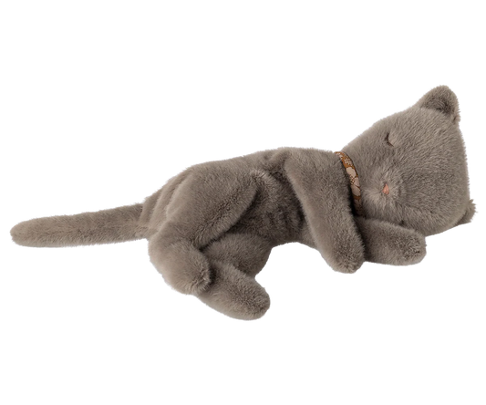 Small Sleeping Kitten Plush - Grey