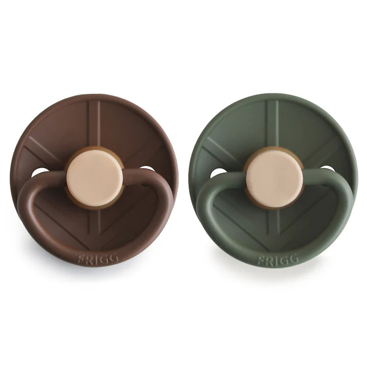 Natural Rubber Pacifier 2-Pack | Olive/Cocoa