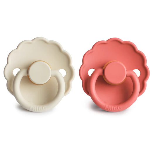 FRIGG Daisy Natural Rubber Pacifier 2-Pack | Cream Poppy