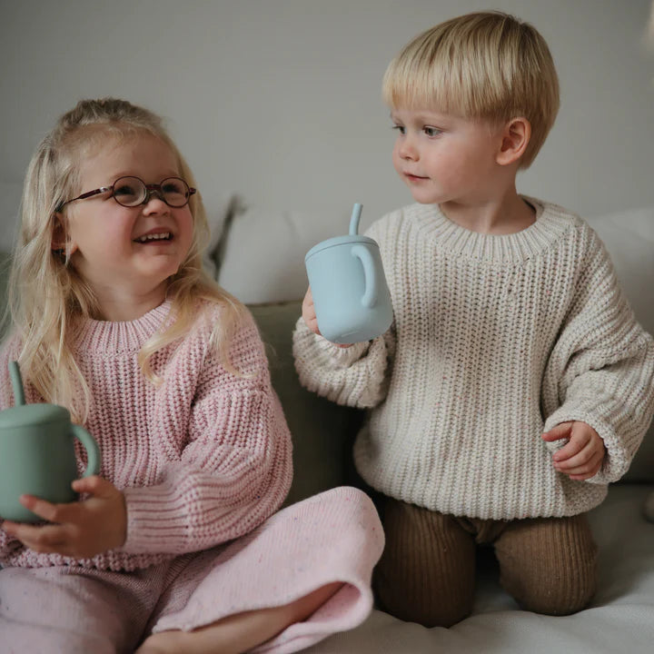 Silicone Training Cup + Straw | Dried Thyme