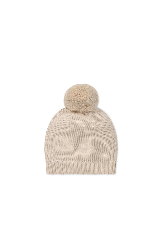 Knit Pom Beanie | Oatmeal