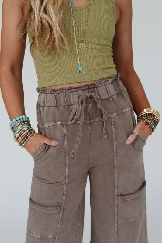 Lucky One Wide Leg Full Pant (Mocha)