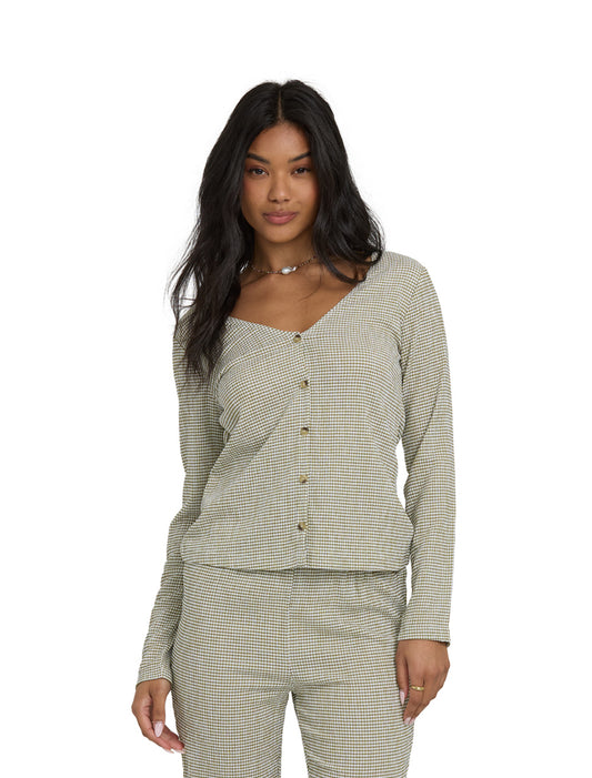 Hot Check Long Sleeve Knit Top