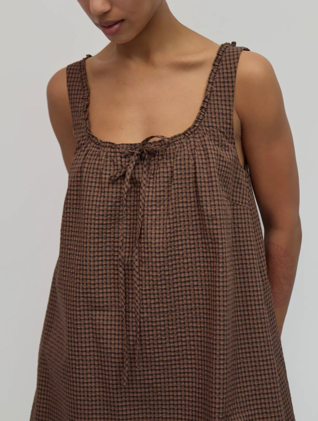 Plaid Babydoll Mini Dress