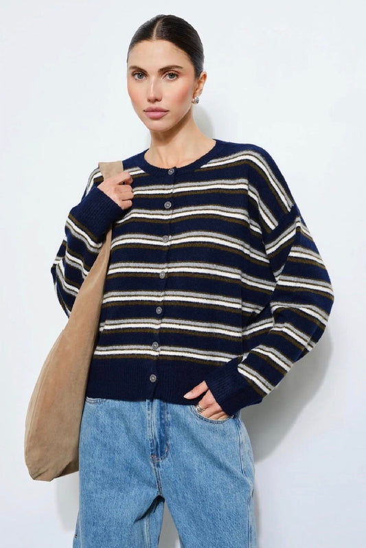 Blythe Navy Striped Cardigan