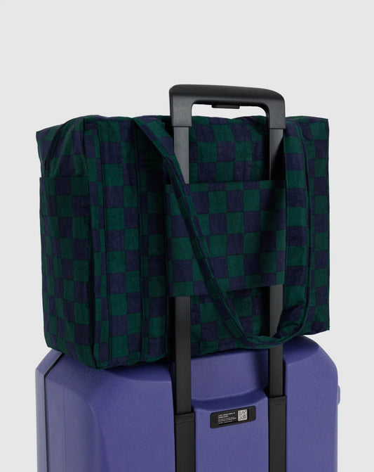 Small Cloud Carry-On | Navy Green Check