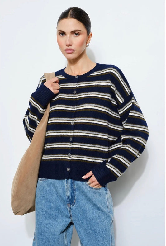 Blythe Navy Striped Cardigan