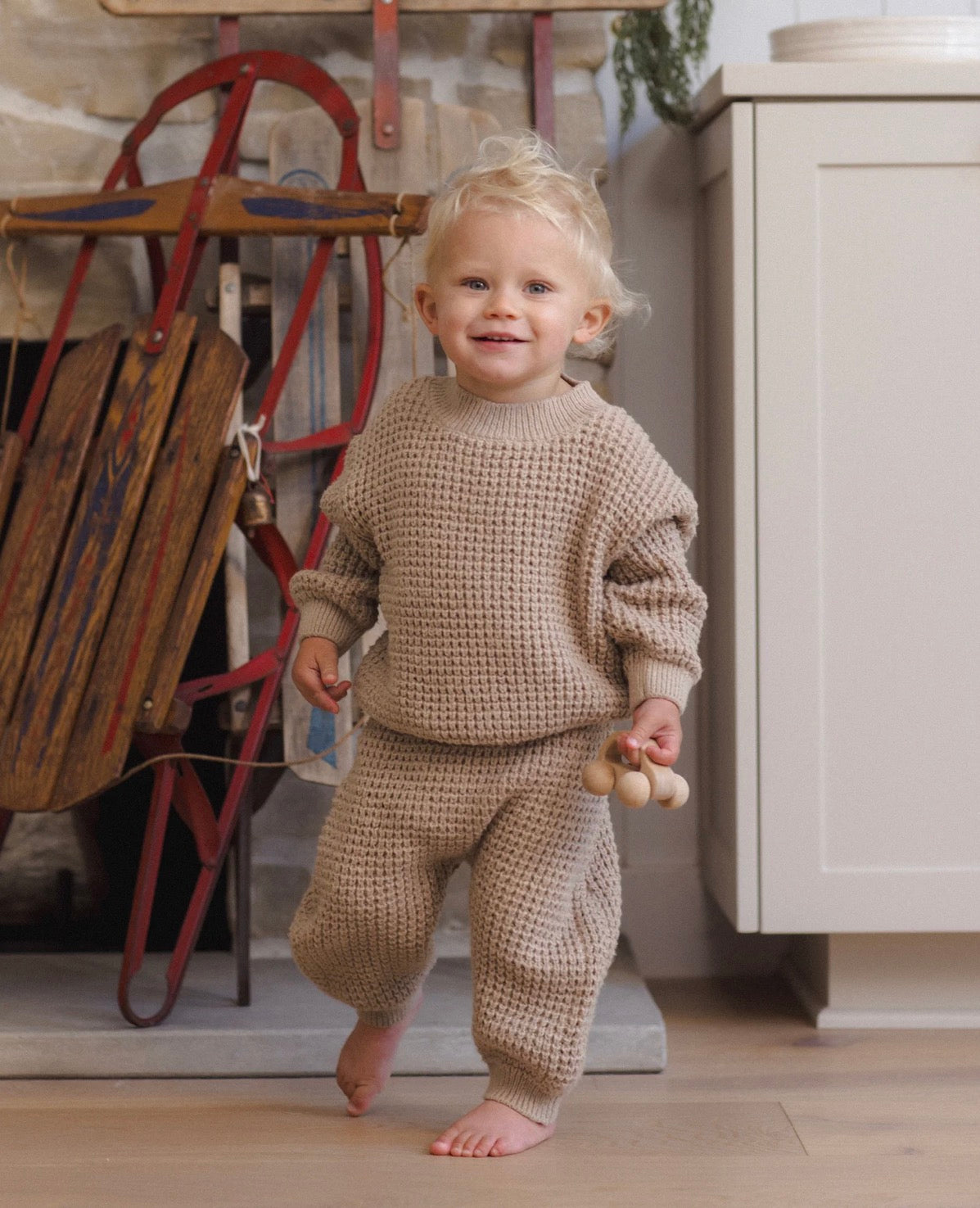 Chunky Knit Pant Heathered Latte