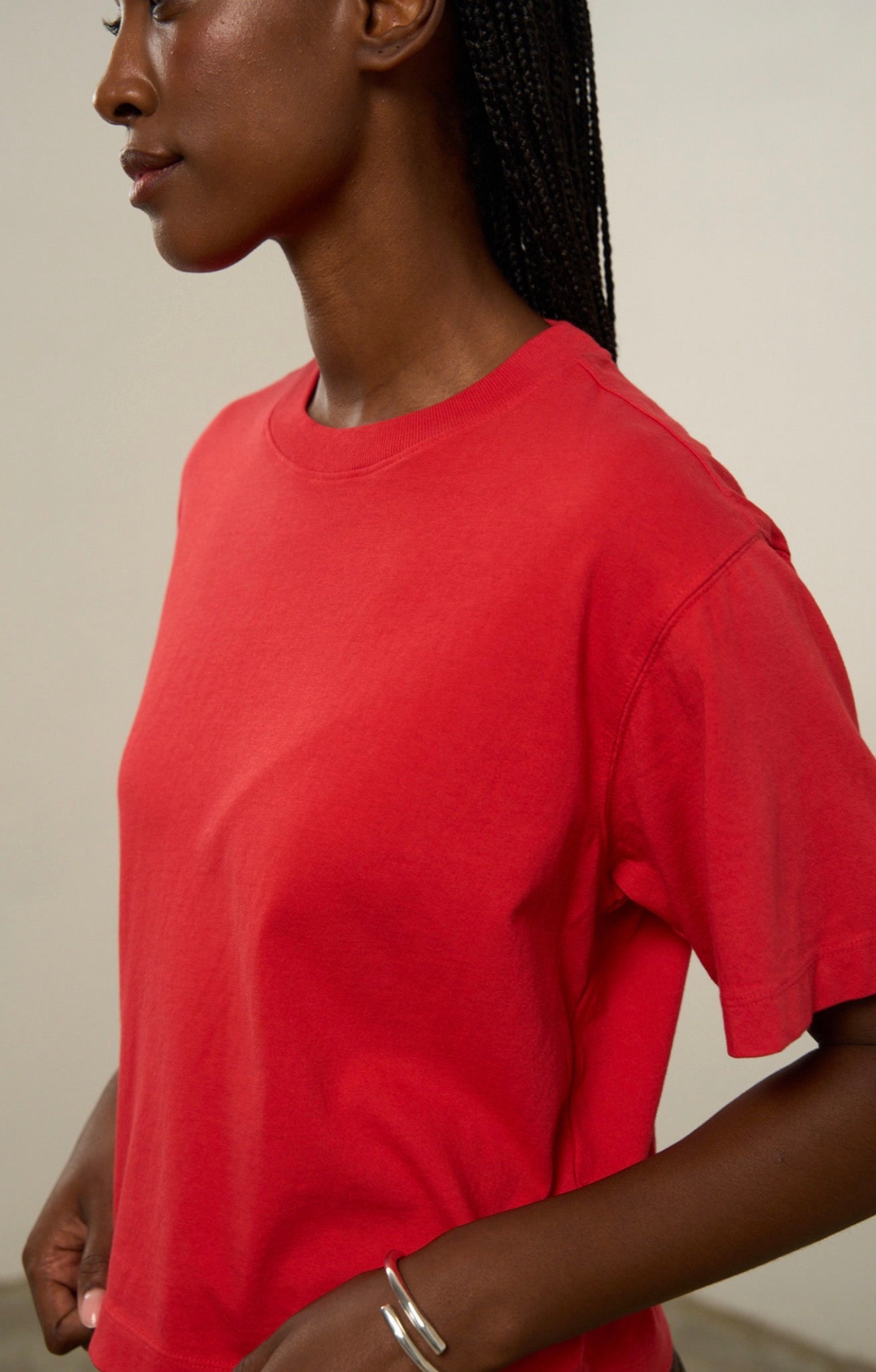 The Relaxed Crop Tee - Samba Red