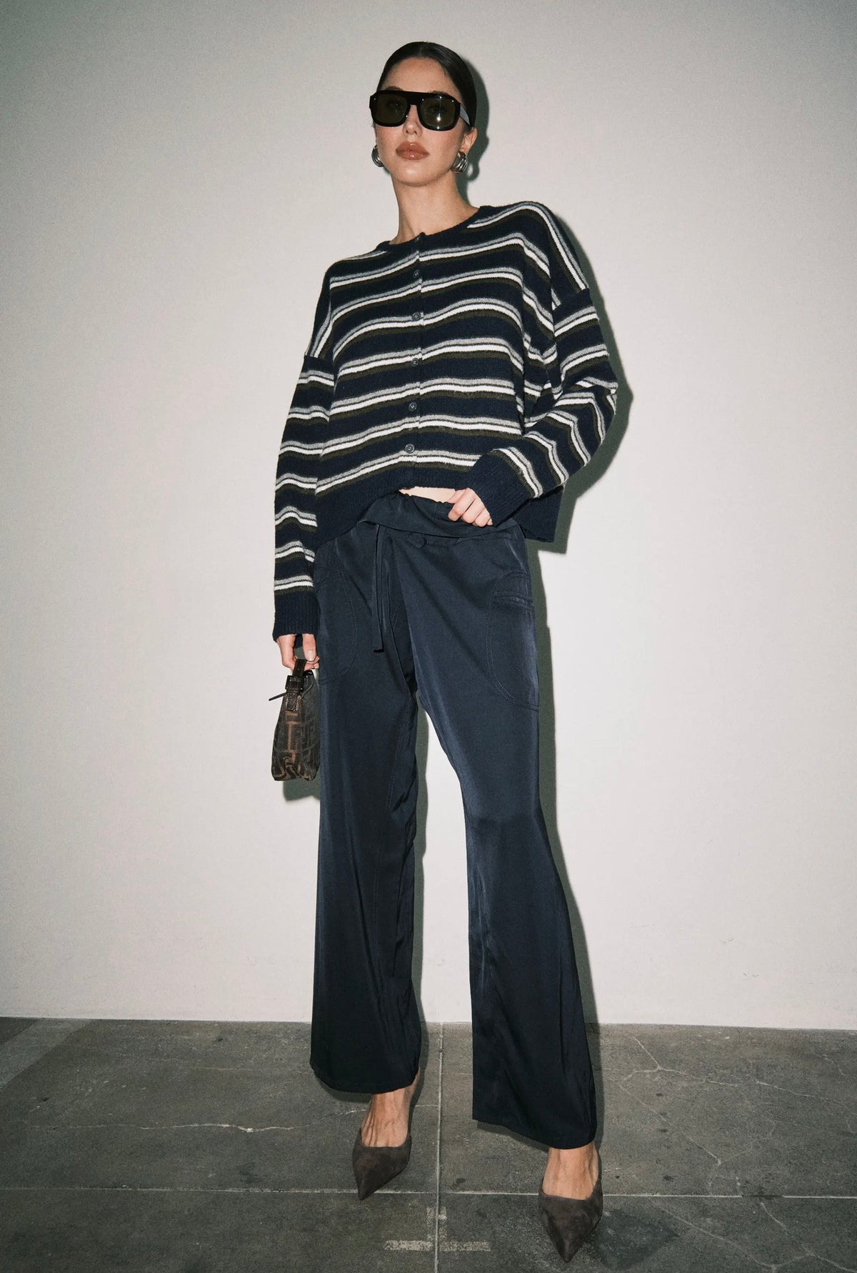 Blythe Navy Striped Cardigan