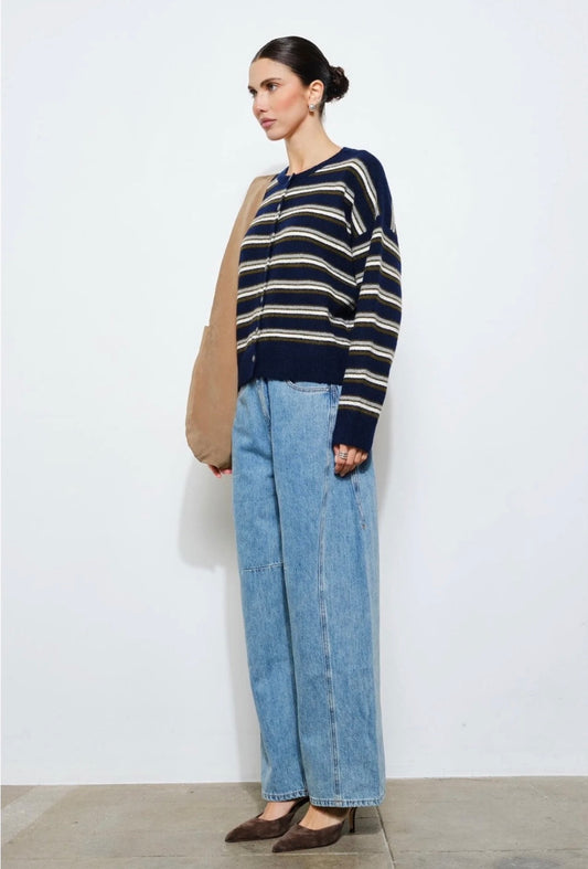 Blythe Navy Striped Cardigan
