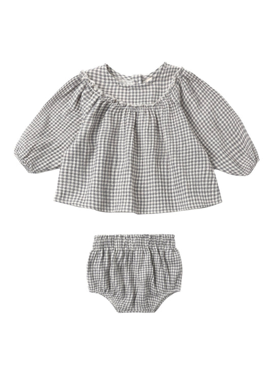 Mia Top + Bloomer Set - Midnight Gingham
