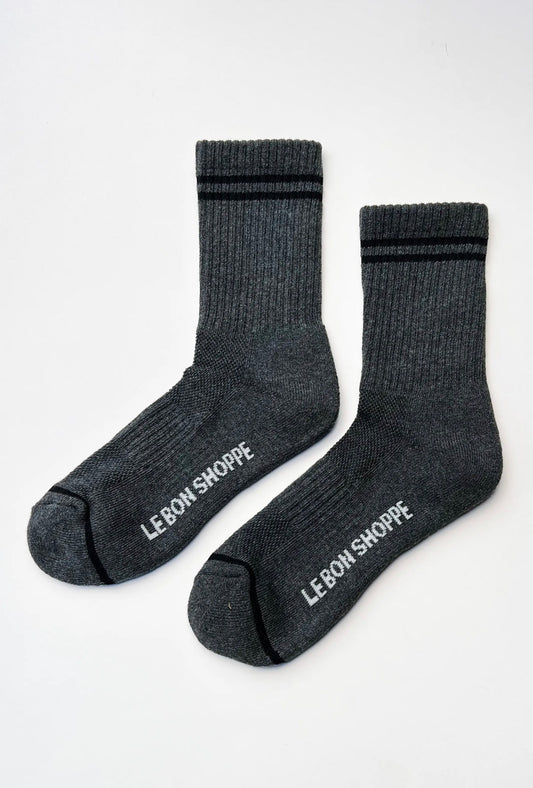 BOYFRIEND SOCKS - CHARCOAL