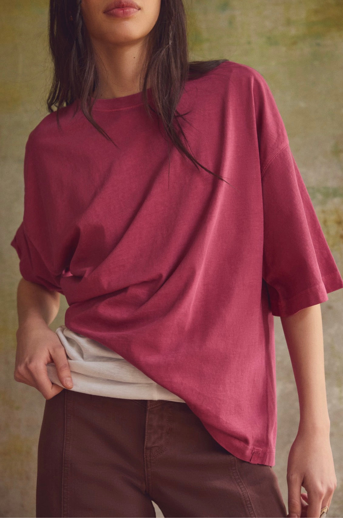 WE THE FREE PERFECT OVERSIZED TEE - GLASS ROSES