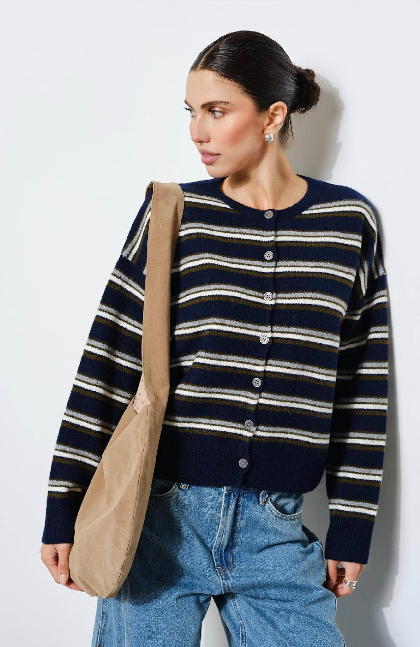 Blythe Navy Striped Cardigan